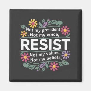 Resist subtile Anti Trump Blumenprotest Magnet