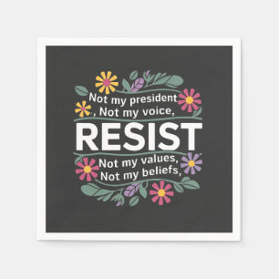 Resist subtile Anti Trump Blumenprotest Serviette