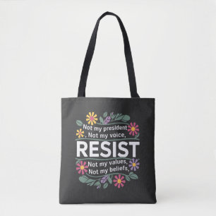 Resist subtile Anti Trump Blumenprotest Tasche