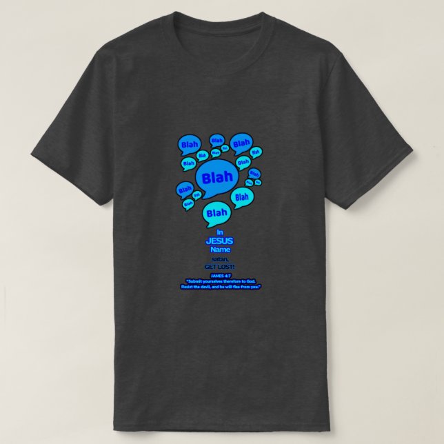 Resist the devil - Blue Logo  T-Shirt (Design vorne)