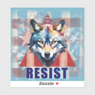 Resist Wolf Political Aufkleber