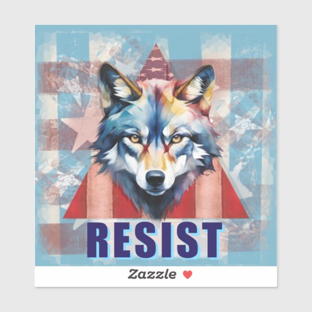 Resist Wolf Political Aufkleber (Blatt)