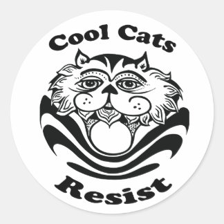 Résistance des chats cool - autocollants