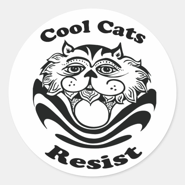 Résistance des chats cool - autocollants (Devant)