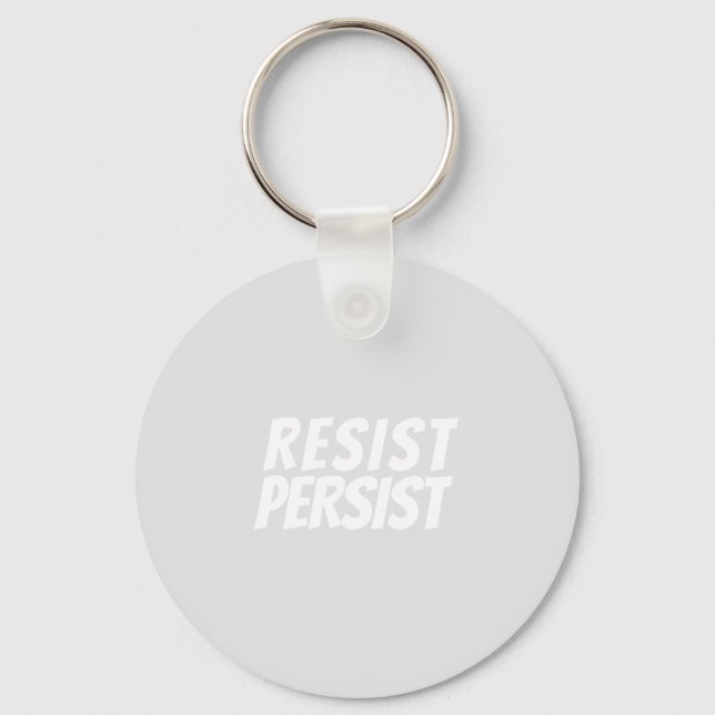 "resistent / persist" hellgrau weiß - schlüsselanhänger (Vorderseite)