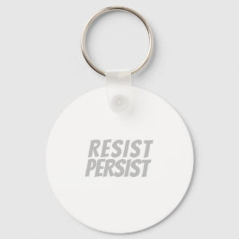 "resistent / persist" hellgrau weiß - schlüsselanhänger