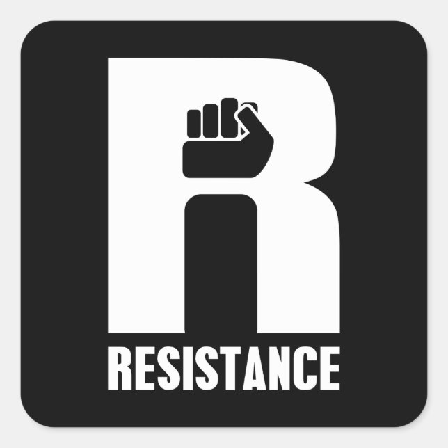 Resistenz Quadratischer Aufkleber (Vorderseite)