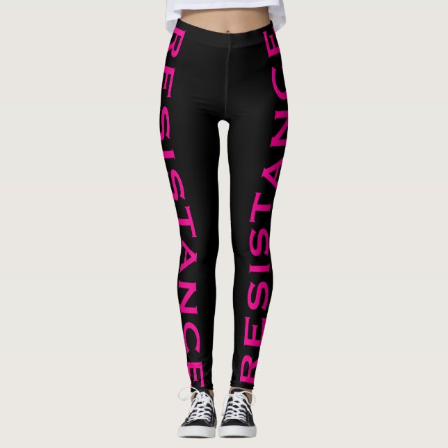 Resistenz Rosa Schwarzer Resistent Leggings (Vorderseite)