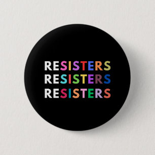 RESISTER Anti-autoritärer Regenbogen Button