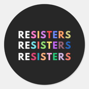 RESISTER Anti-autoritärer Regenbogen Runder Aufkleber