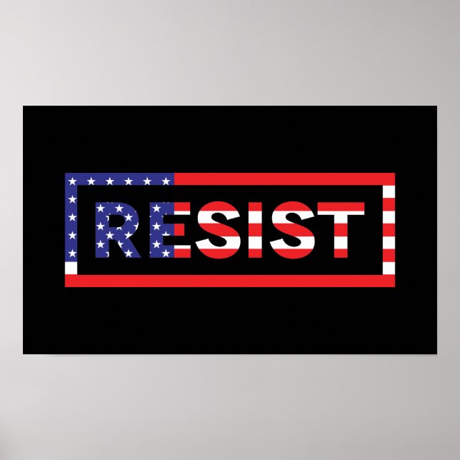 RESISTIEREN | Flagge der Vereinigten Staaten Poster (Vorne)