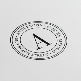 (RESIZIERT) Elegante Monogramm-Rücksendeadresse Se Gummistempel
