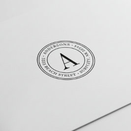 (RESIZIERT) Elegante Monogramm-Rücksendeadresse Se Permastempel