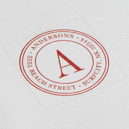 (RESIZIERT) Elegante Monogramm-Rücksendeadresse Se Permastempel