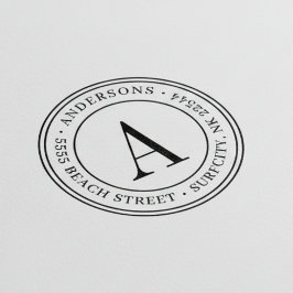 (RESIZIERT) Elegante Monogramm-Rücksendeadresse Se Permastempel