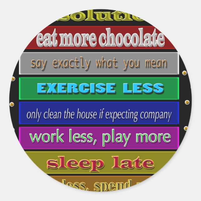 Resolutionen 2009 runder aufkleber (Vorderseite)