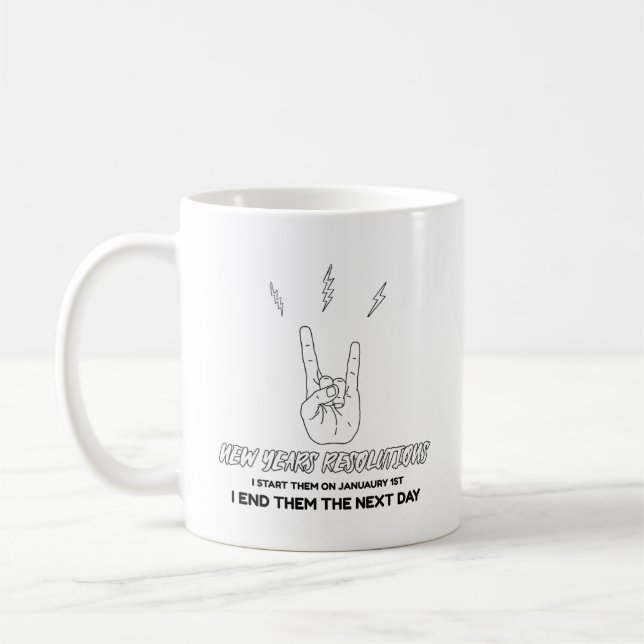Resolutionen des neuen Jahres Beste Absichten  Kaffeetasse (Links)