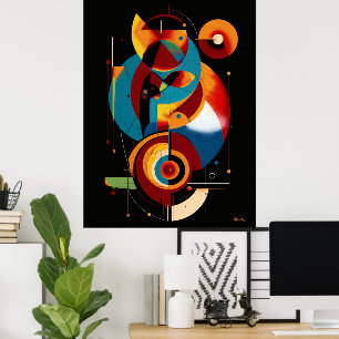 Resonante Achse – Minimaler geometrischer Konstruk Poster