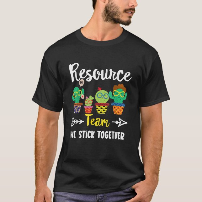 Resource Team Funny Cactus Crew Resource Teacher S T-Shirt (Vorderseite)