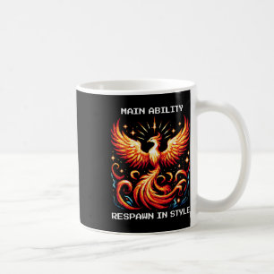 Respawn im Stil Phoenix Pixel Revival Gamer Art  Kaffeetasse