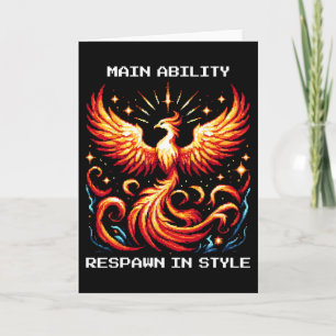 Respawn im Stil Phoenix Pixel Revival Gamer Art  Karte