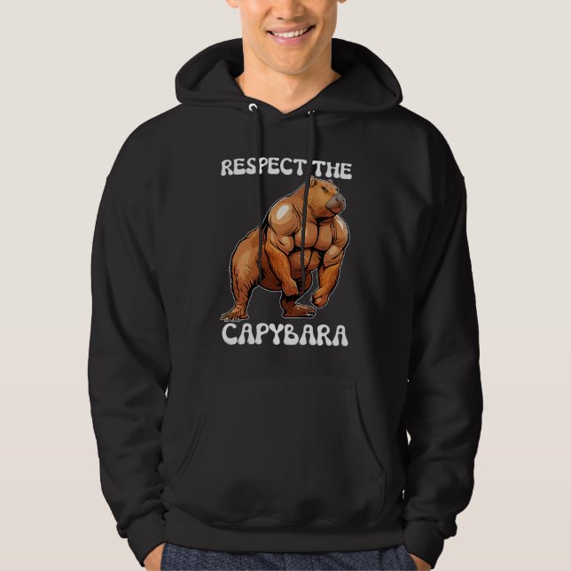 Respect The Capybara   Fitness Bodybuilder Hoodie (Vorderseite)