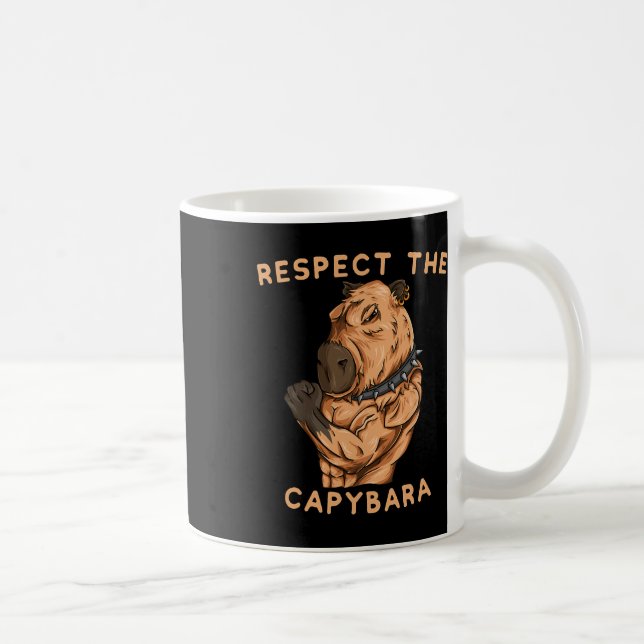 Respect The Capybara - Funny Fitness Bodybuilder R Kaffeetasse (Rechts)