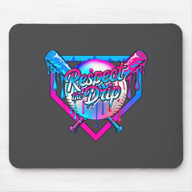 Respect The Drip Baseball Ice Cream For Kids Boys  Mousepad (Vorne)
