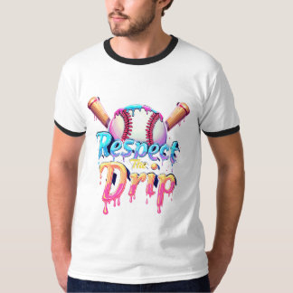 Respect The Drip Vibrant Typography Baseball T-Shirt