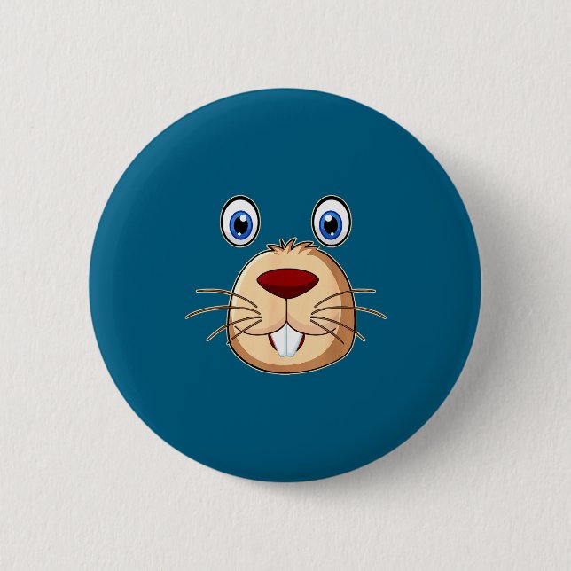 Respect The Groundhog Day Funny Groundhog Face  Button (Vorderseite)