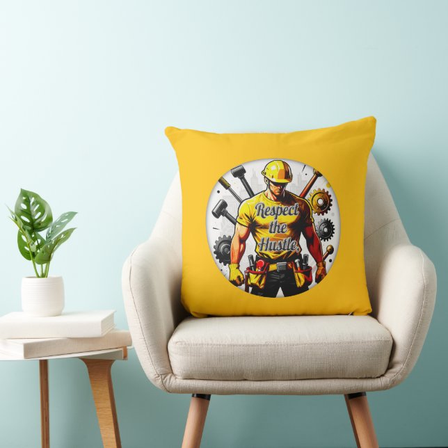 Respect the Hustle Construction Worker Design – La Kissen (Stuhl )