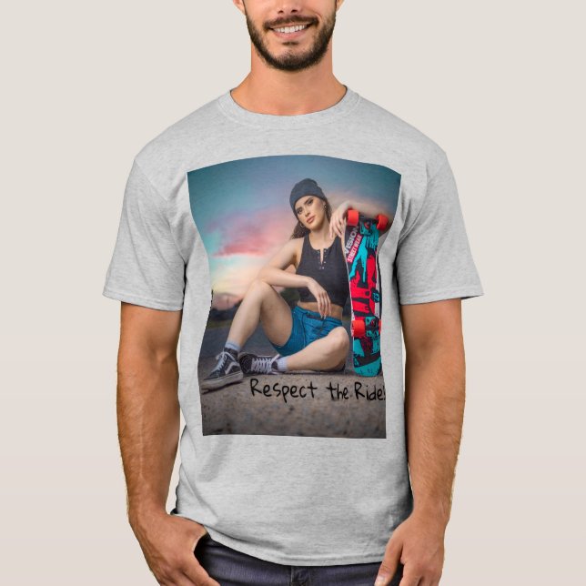 Respect the Ride – Skater Girl Power at Sunset T-Shirt (Vorderseite)