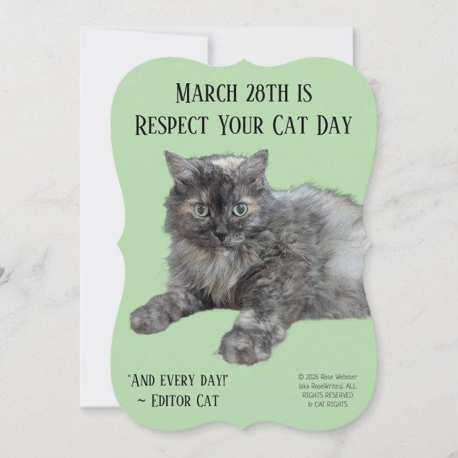 Respect Your Cat Day by RoseWrites  Dankeskarte (Vorderseite)