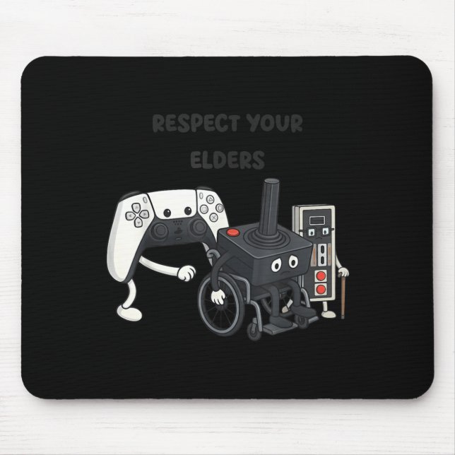 Respect Your Elders Funny Gaming 80s Style Old New Mousepad (Vorne)