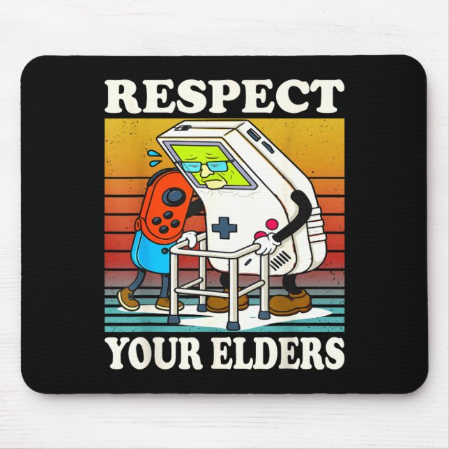 Respect Your Elders Gaming Control 80s Retro Funny Mousepad (Vorne)