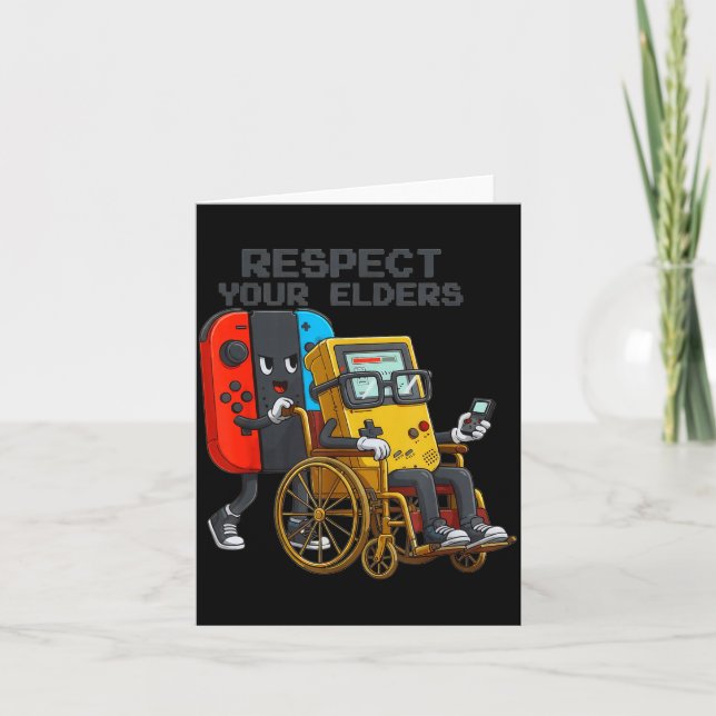 Respect Your Elders Gaming Control Retro Funny Gam Karte (Vorderseite)