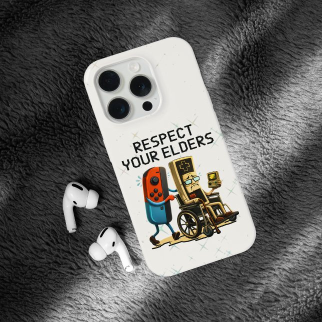 Respect Your Elders Gaming Control Retro Funny iPhone 15 Pro Hülle (Von Creator hochgeladen)