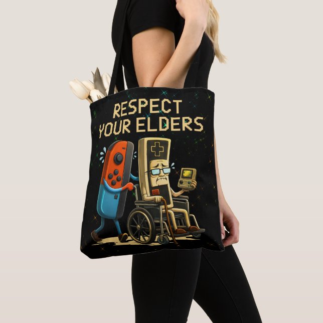 Respect Your Elders Gaming Control Retro Funny Tasche (Von Nahem)