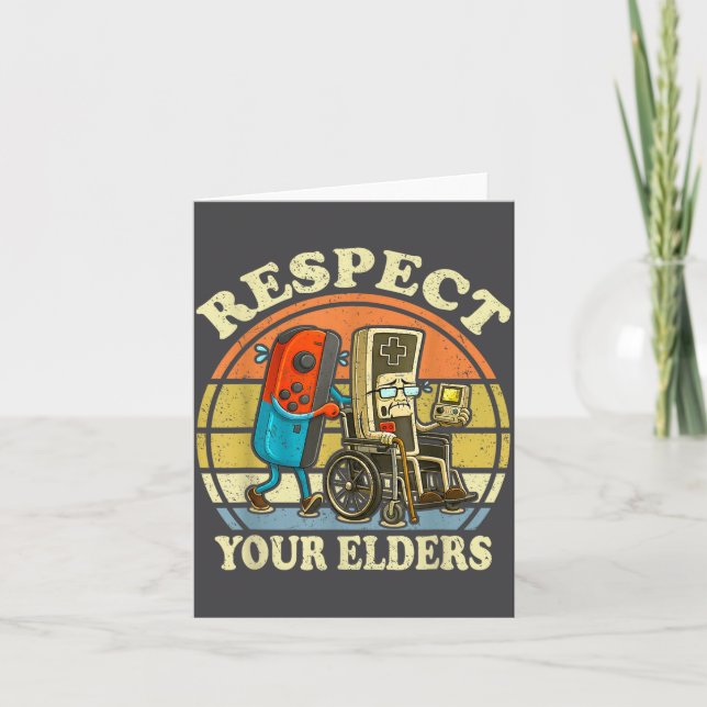 Respect Your Elders Retro Gaming Funny Controller  Karte (Vorderseite)