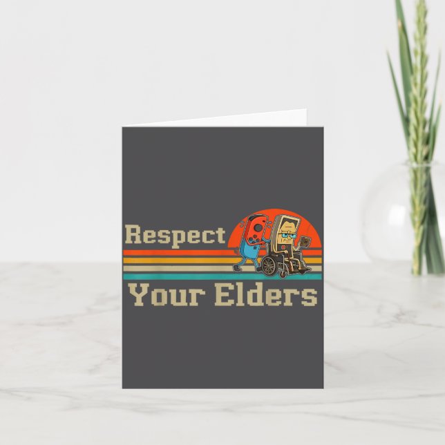 Respect Your Elders Retro Gaming Funny Gamer Contr Karte (Vorderseite)
