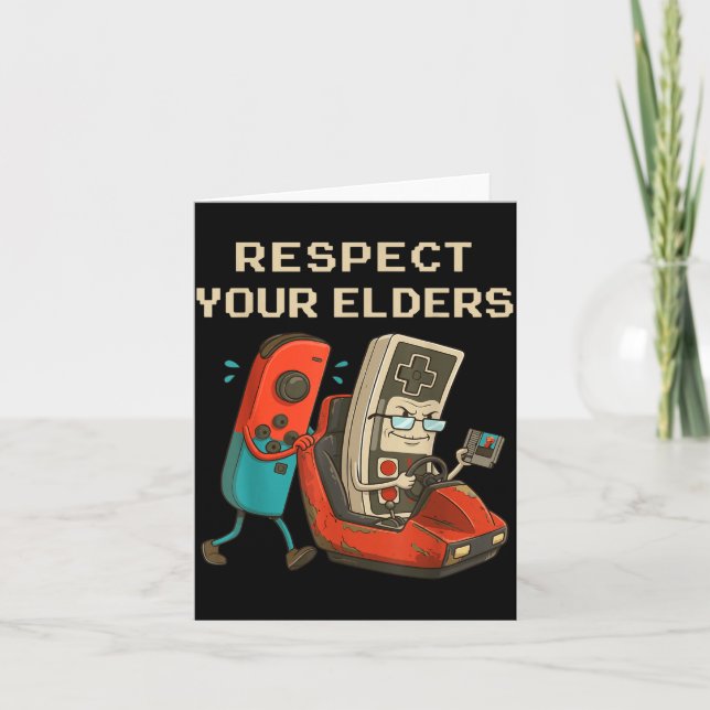 Respect Your Elders Retro Gaming Funny Gamer Contr Karte (Vorderseite)