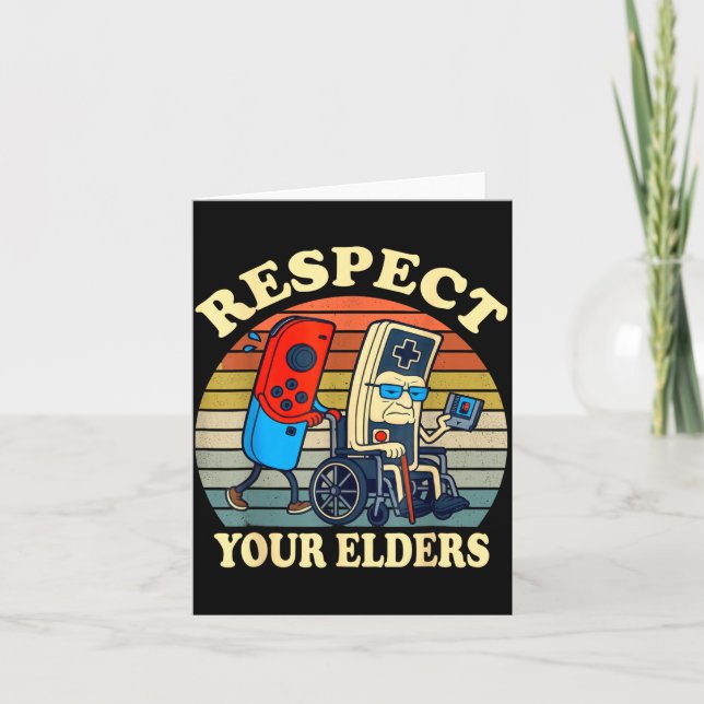 Respect Your Elders Retro Gaming Funny Gamer Contr Karte (Vorderseite)