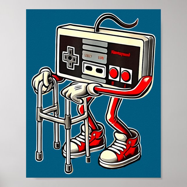 Respect Your Elders Retro Gaming Funny Gamer Contr Poster (Vorne)
