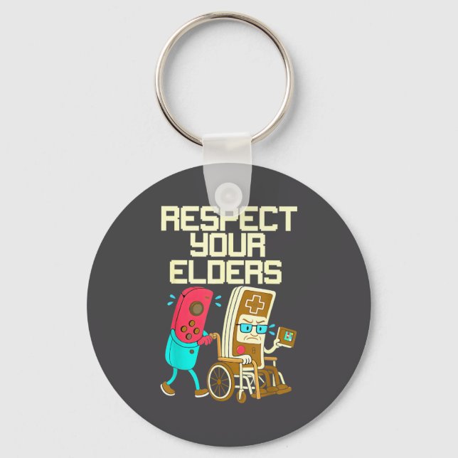 Respect Your Elders Retro Gaming Funny Gamer Contr Schlüsselanhänger (Vorderseite)