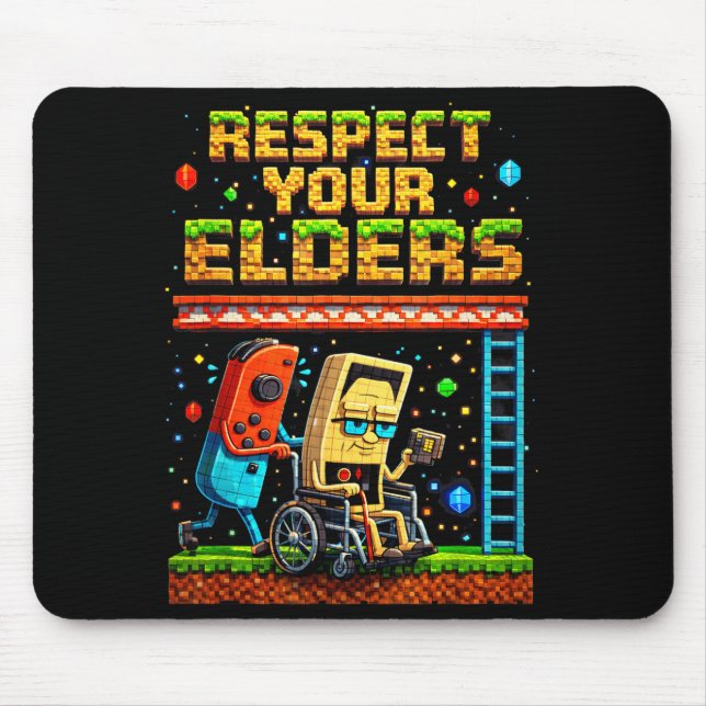 Respect Your Elders Retro Gaming Xel Gamer Control Mousepad (Vorne)