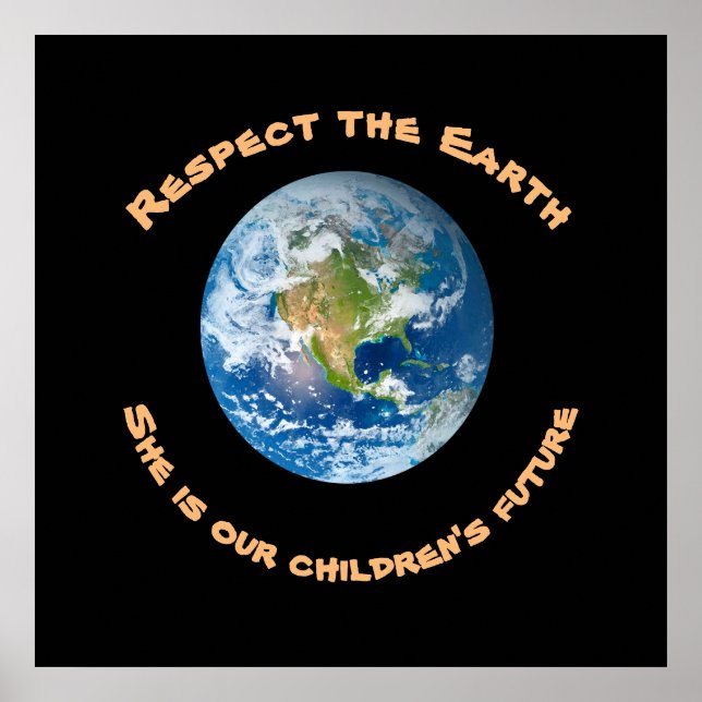 Respectez la planète Terre Enfants Poster de l'Ave (Devant)