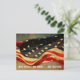 Respekt, Ehre und Dankbarkeit Veterans Day Postkar Postkarte