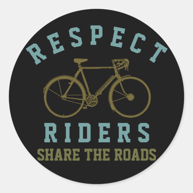 Respekt für Biker . Straßen teilen Runder Aufkleber (Vorderseite)