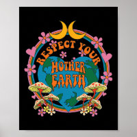 Respekt Mutter Day Groovy Hippie Mushroom Earth