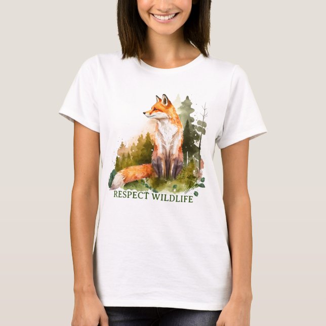 Respekt vor Wildlife Red Fox T - Shirt (Vorderseite)